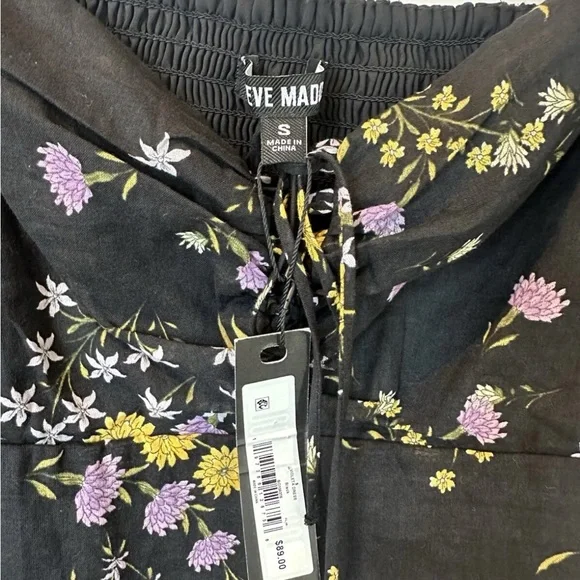 NWT Steve Madden Floral Black Dress Sz S - Picture 6 of 9